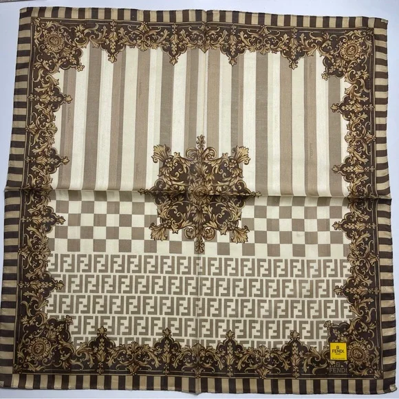FENDI Vintage Handkerchief 22 x 22 inches - Picture 1 of 4